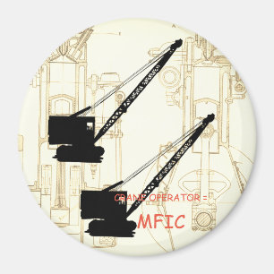 Kranführer = MFIC VINTAGE-RAUPENKRAN schwarz Magnet
