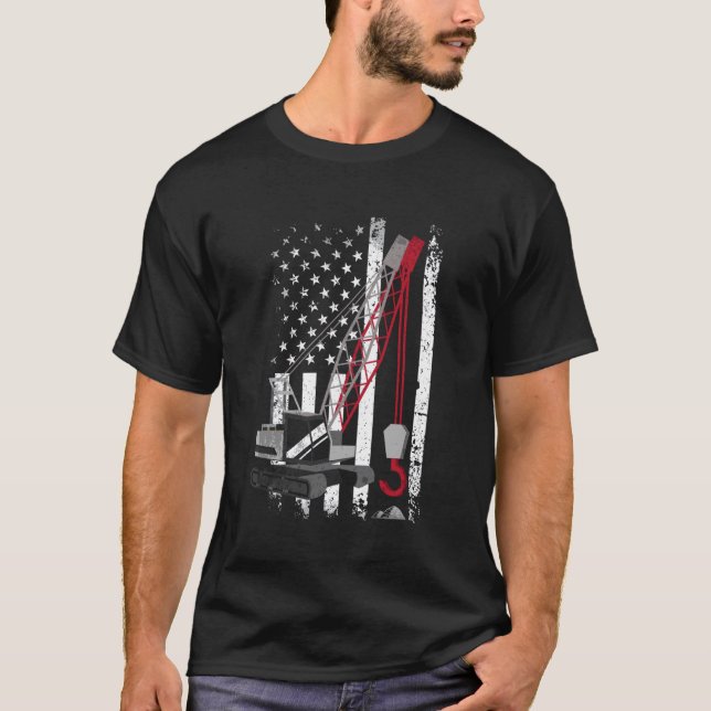Kranführer Schwergerätebediener Constructi T-Shirt (Vorderseite)