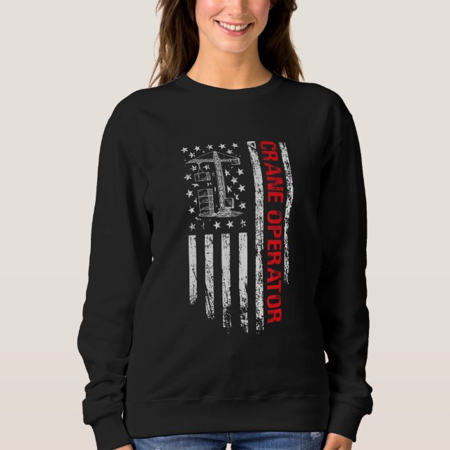 Kranführer US-Flagge  Kranführer Sweatshirt (Vorderseite)