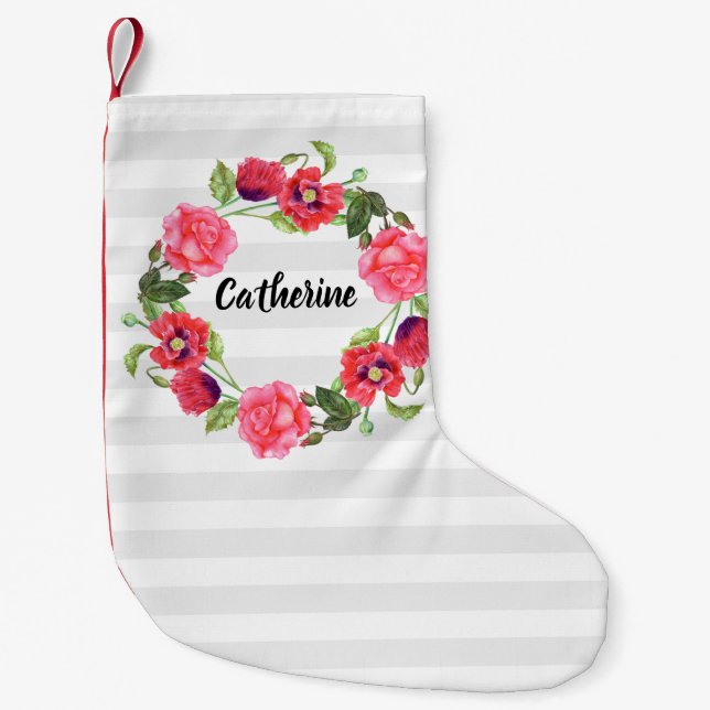 Krängungszirkel der Blume Rot und Rosa Kleiner Weihnachtsstrumpf (Vorderseite)