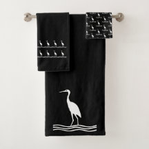 Kranheron Bath Schwarz-Weiß-Handtuch Set