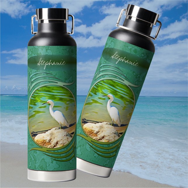 Kranich am Mismaloya-Fluss 0335 Trinkflasche (Von Creator hochgeladen)