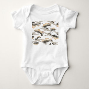 Kranich im japanischen Stil: elegantes Design. Baby Strampler