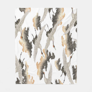 Kranich im japanischen Stil: elegantes Design. Fleecedecke