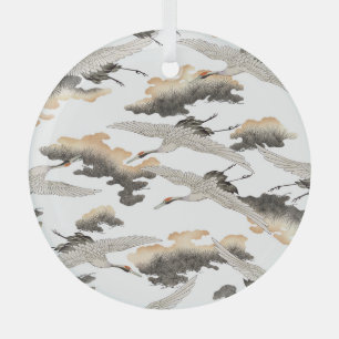 Kranich im japanischen Stil: elegantes Design. Ornament Aus Glas
