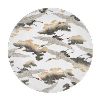 Kranich im japanischen Stil: elegantes Design. Schneidebrett