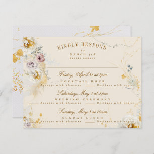 Kranich-Kranz-Hochzeitsboho RSVP Karte