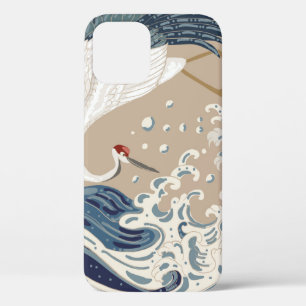 Kranich- und japanische Wellendarstellung. Traditi Case-Mate iPhone Hülle