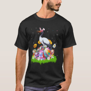Kranich Vogel Ostereier-Suche Hase Ohr Ostersonnta T-Shirt