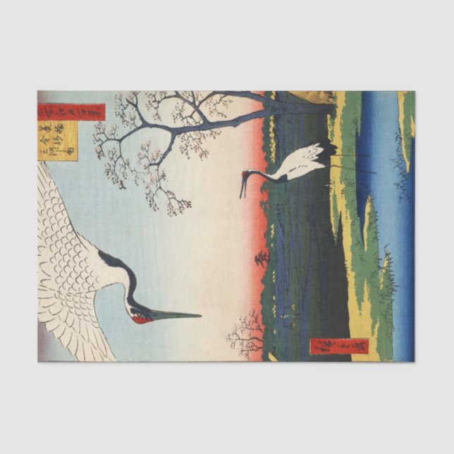 Kranich von Edo, Hiroshige Seidenpapier (Vorderseite)