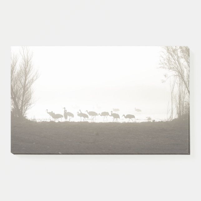 Kraniche im Nebel Post-it Klebezettel (Vorderseite)