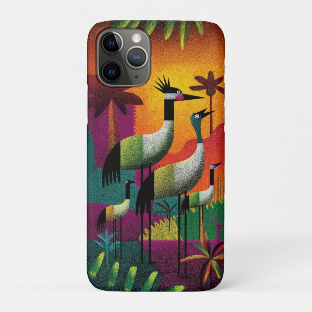 Kraniche Jungle Pop Handy Case (Rückseite)