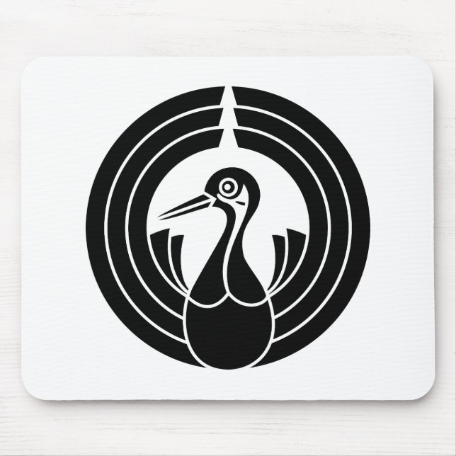 Kranichförmiger-Noshi-Kreis Mousepad (Vorne)