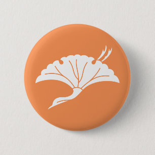 Kranichförmiges Ginkoblatt Button