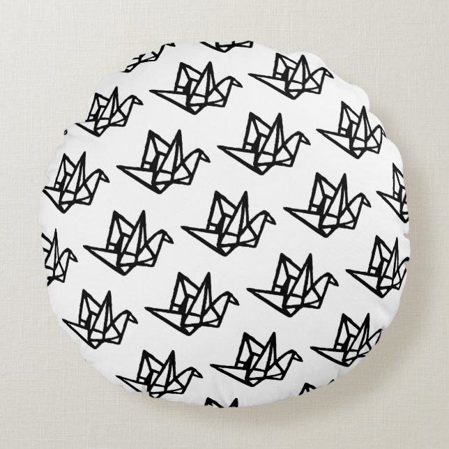 Kranichkranich Rundes Kissen (Vorderseite)