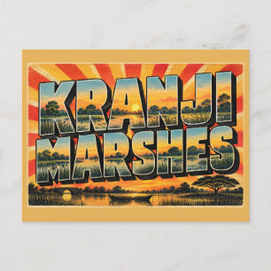 Kranji Marschen Süßwasser-Feuchtgebiet Vintage Rei Postkarte