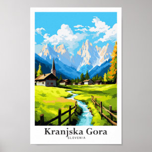 Kranjska Gora Slovenien Travel Potrait Illustratio Poster