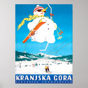 Kranjska Gora, Slowenien, Jugoslawien, Vintage Poster