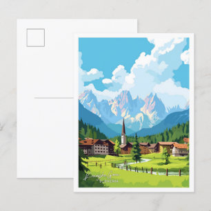 Kranjska Gora Slowenien Reise Vintage-Illustration Postkarte