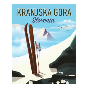 Kranjska Gora Slowenien Skiplakat Fotodruck