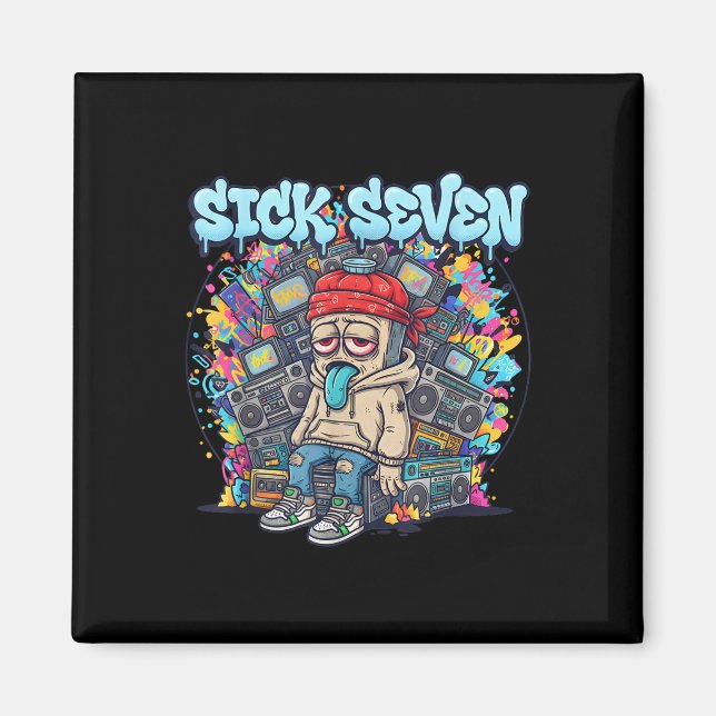 Kranke Sieben 67 Graffiti-Meme Sechs Sieben Spaß S Magnet (Vorne)