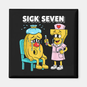 Kranke Sieben Meme Sechs Sieben Krank 7 Lustige Kr Magnet