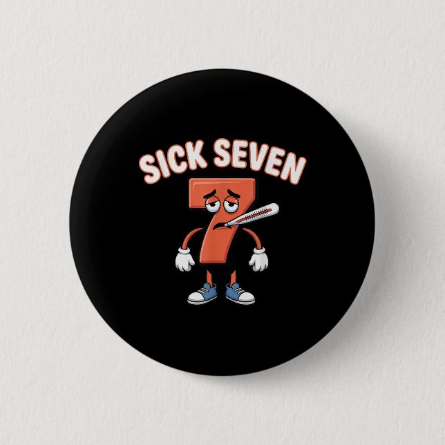 Kranke Sieben Meme T-Shirt Sechs Sieben Lustiger W Button (Vorderseite)