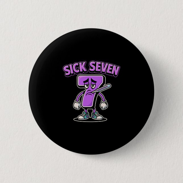 Kranke Sieben Meme T-Shirt Sechs Sieben Lustiger W Button (Vorderseite)