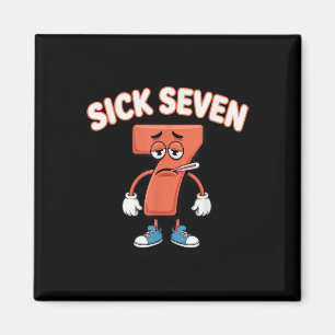 Kranke Sieben Meme T-Shirt Sechs Sieben Lustiger W Magnet