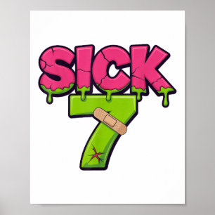 Kranke Sieben Meme-T-Shirt Sechs Sieben Lustiger W Poster