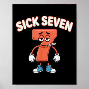 Kranke Sieben Meme T-Shirt Sechs Sieben Lustiger W Poster