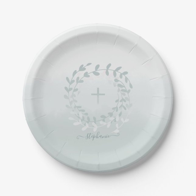 Kranke und Kreuz Pappteller (Vorderseite)