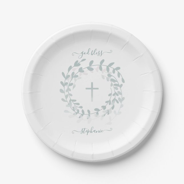Kranke und Kreuz Pappteller (Vorderseite)