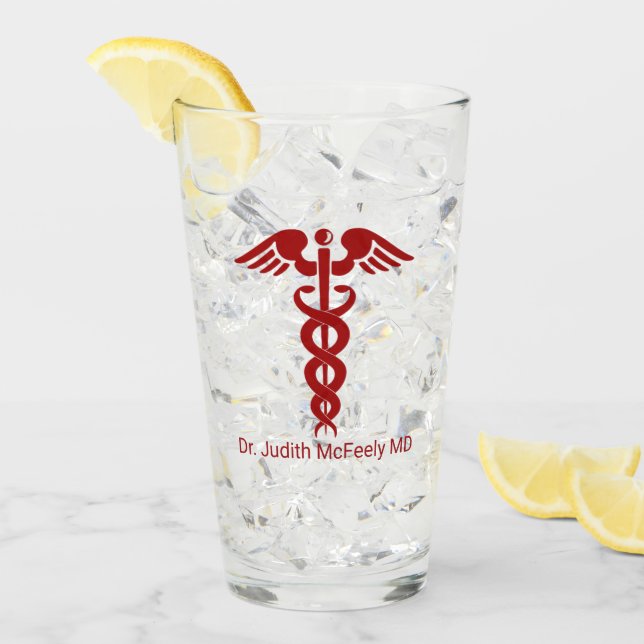 Kranken oder Ärzte Caduceus Glas
