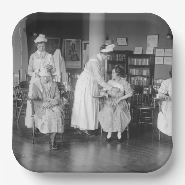 Krankenanstalt, Anfang der 1900er Pappteller (Vorderseite)