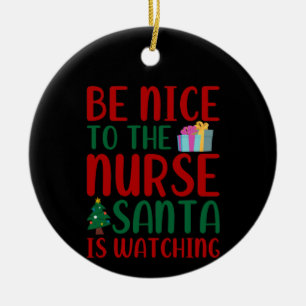 Krankengeschenk ist nett für Krankenpfleger Santa Keramik Ornament
