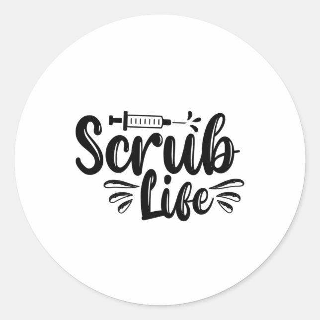 Krankengeschenk Scrub Life Runder Aufkleber (Vorderseite)