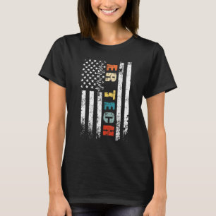 Krankenhaus-Notfall-Techniker US-Flagge T-Shirt