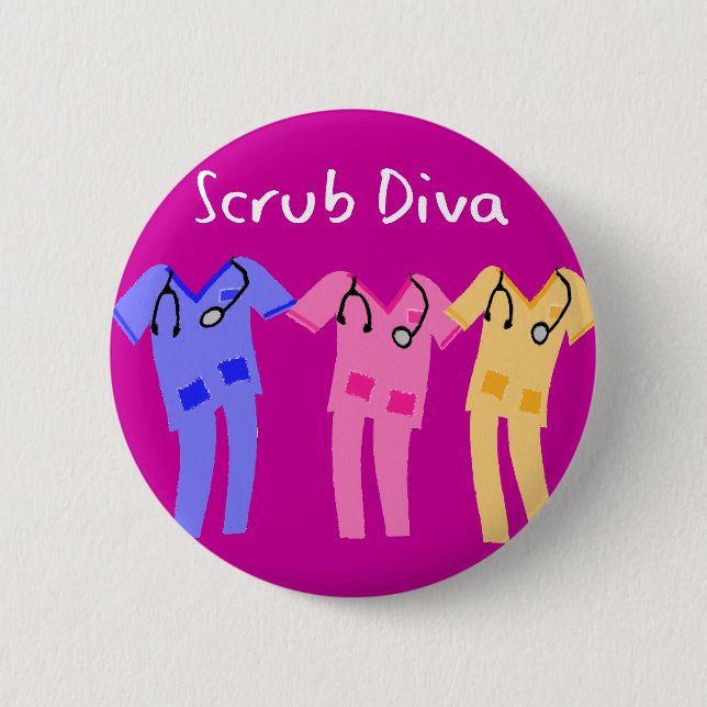 Krankenhaus scheuert Träger-Geschenke Button (Vorderseite)