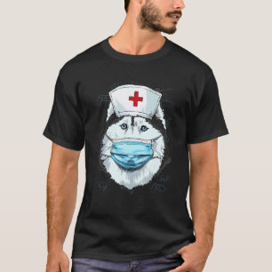 Krankenhaus Siberian Husky Notaufnahme Krankenschw T-Shirt