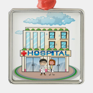 Krankenhaus Silbernes Ornament