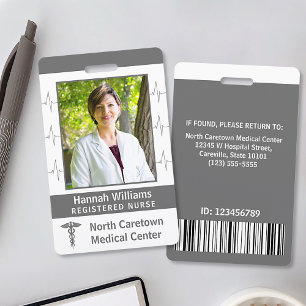 Krankenhausangestellte Benutzerfoto Logo Strichcod Ausweis