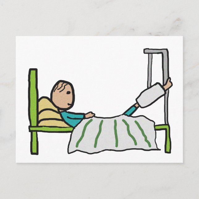 Krankenhausbett Postkarte (Vorderseite)