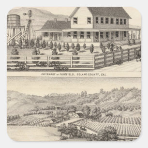 Krankenhäuser, Residenzen Quadratischer Aufkleber