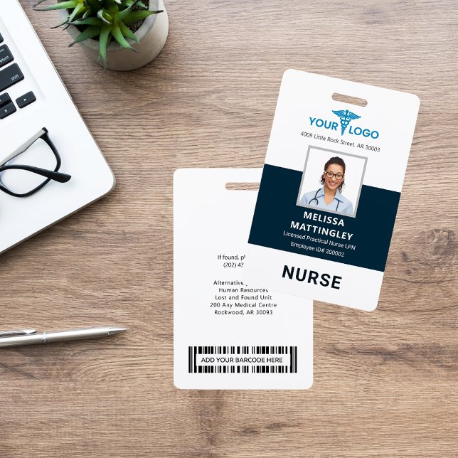 Krankenhausmitarbeiter Krankenwagen RN-Logo und Fo Ausweis (Hospital Employee Nurse RN Logo and Photo ID Badge)