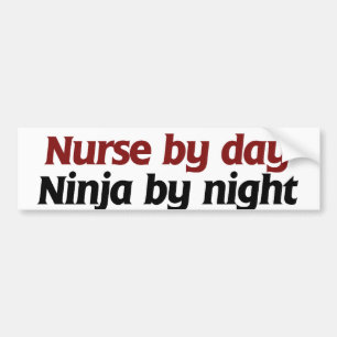 Krankenpflege am Tag Ninja an der Nacht Autoaufkleber
