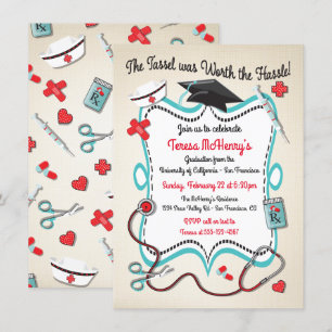 Krankenpflege Ärztlicher Abschluss Einladung mit S