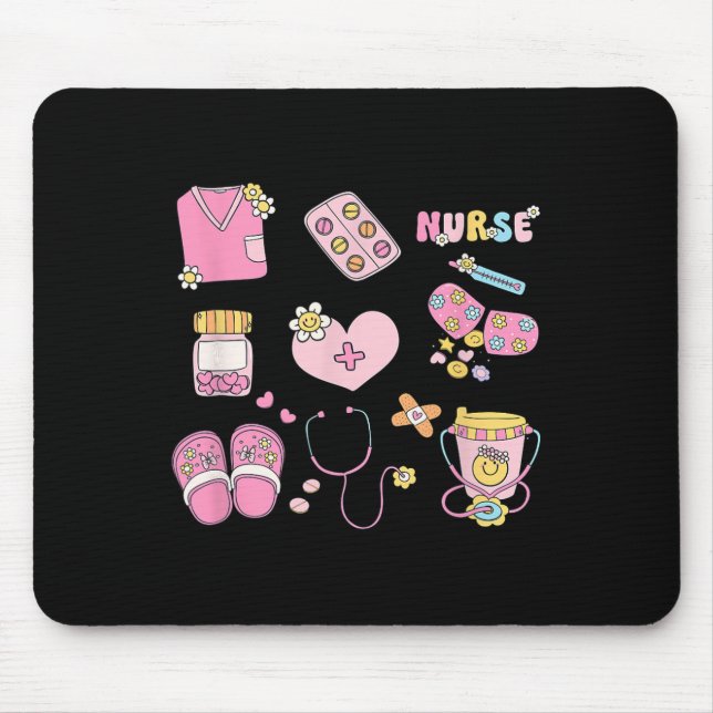 Krankenpflege Doodles Co. Krankenschwester Doodles Mousepad (Vorne)