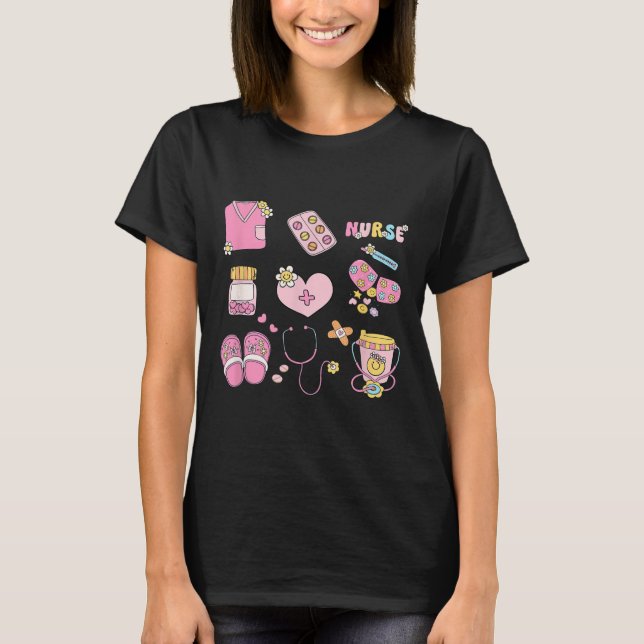 Krankenpflege Doodles Co. Krankenschwester Doodles T-Shirt (Vorderseite)