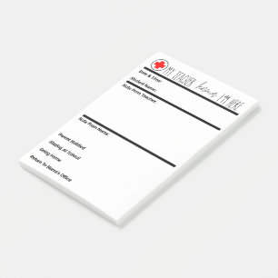 Krankenpflege für alle Schulplätze; Schulschwest Post-it Klebezettel